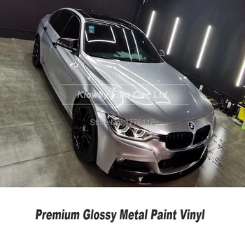 

Highest quality silver wrapping film super glossy metallic vinyl sticker car vinyl wrap low initial tack glue quality Warranty