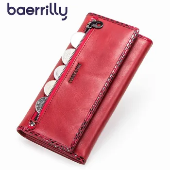 

Ladies Wallet With Cell Phone Pocket Rfid Blocking Wallet Genuine Leather Female Long Clutch Bags Card Holder Coin Purse Girl