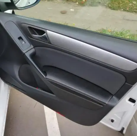 Для Volkswagen Golf 6 микрофибра передняя/задняя Дверная панель+ подлокотник кожаный чехол Защитная отделка 8 шт. с креплением