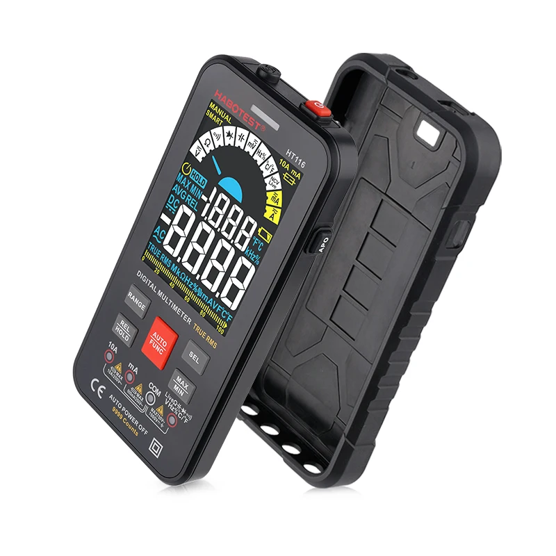 Professional Smart Multimeter Digital HT116 Auto Range 1000V 10A Tester Ohm Hz Capacitance REL True RMS AC DC DMM Multitester
