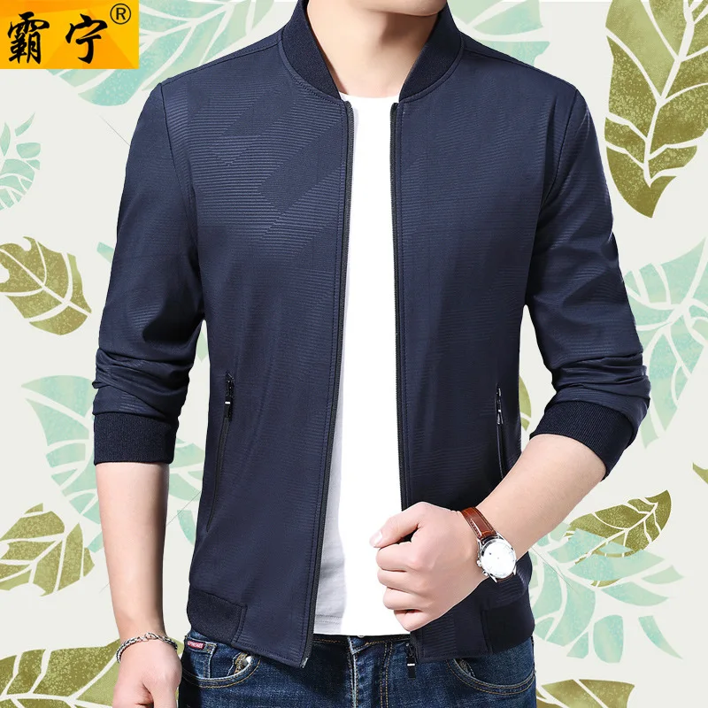 

2019 Spring Men New Style Daddy Clothes Jacket Baseball Collar Jacket Soil Middle-aged Outer Wear Clothes Coat