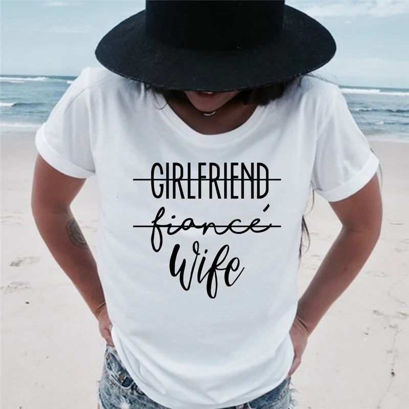 Girlfriend Fiance Wife Tumblr футболка подарок на помолвку рубашка невесты девичник вечерние