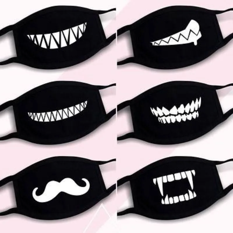Luminous Black Cotton Breathable Mouth Mask Unisex Halloween Masquerade Cosplay Face Masks Creative Anti Dust Glow Masques 5z | Дом и сад