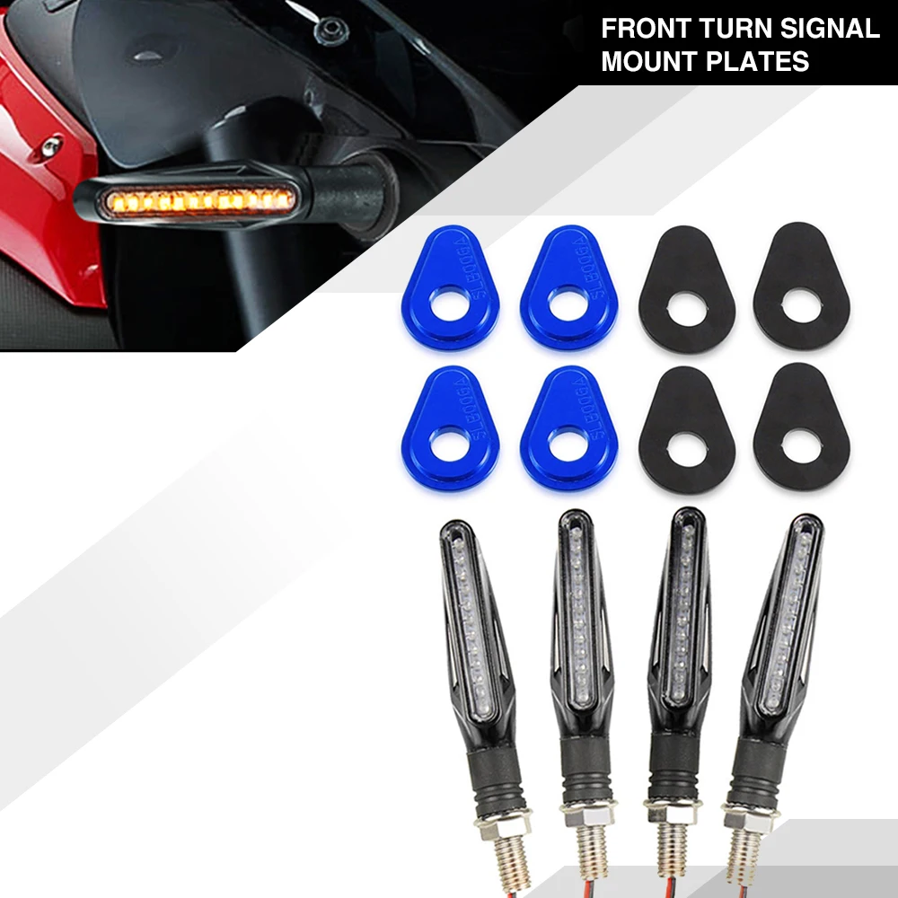 CNC FRONT TURN SIGNAL MOUNT PLATES Motorcycle Turn Signals Indicator Adapter Spacers For Yamaha YZF-R7 Tenere 700 2019 2020 2021