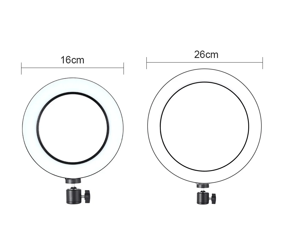 Фон для фотосъемки с регулируемой яркостью светодиодный Кольцевая вспышка для селфи 16/26 см Photo Studio кольцевая лампа подставка с триодом для Youtube видео для студий с живым звуком