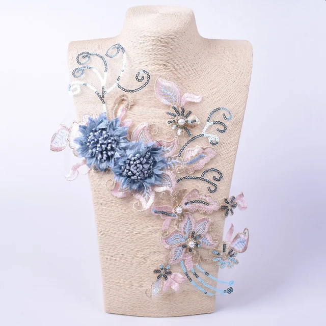 Embroidery Flower Patch Applique For Evening Dress Diy ClothingCostumes Decoration Sew On Accessories Patches Scrapbooking 25