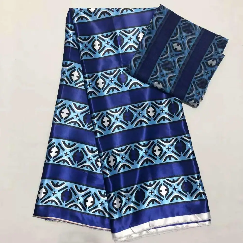 Шелковые принты ткани Анкара атласный воск высокого качества 4+ 2 ярдов африканская ткань для вечерние платья SM30
