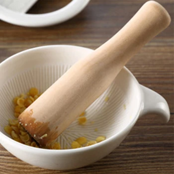 

Home Ergonomic Bar Tool Grinding Rod Kitchen Baby Food Wood Muddler Custard Easy Clean Spice Mill Garlic Pestle Purees Mixing