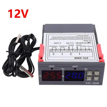 

STC-3008 Dual LED Probe Temperature Controller Thermostat Temperature Control Meter With LED Display