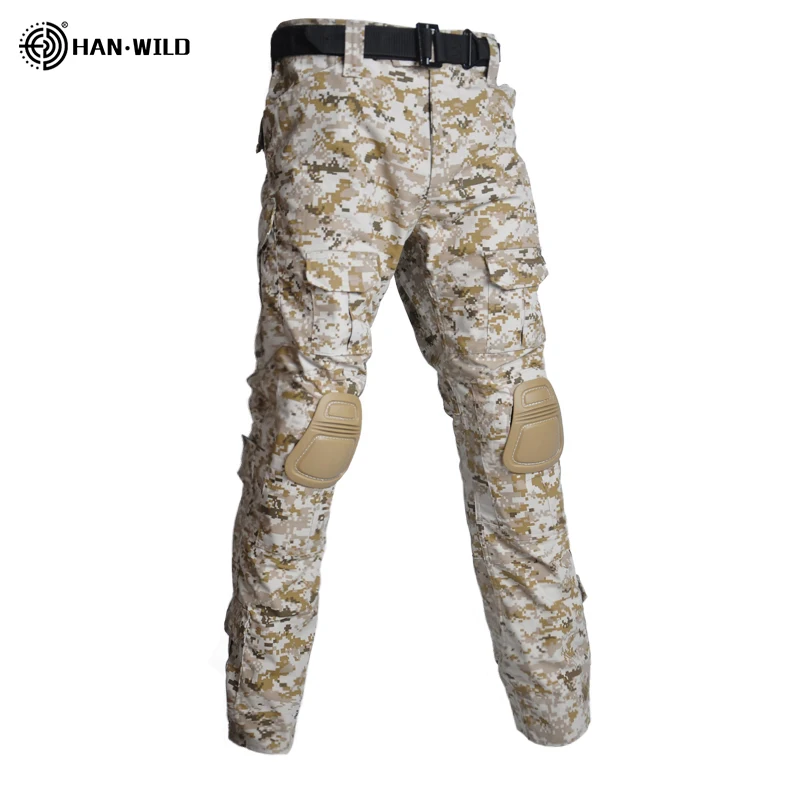 desert digital pants Одежда для страйкбола, пейнтбола, военная форма для стрельбы, тактическая Боевая камуфляжная рубашка, брюки-карго, налокотники/наколенники, костюмы - Цвет: desert digital pants