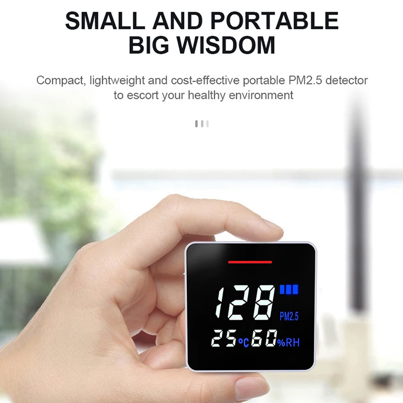 PM 2.5 Household Air Quality Monitor PM2.5 Tester with Electricity Quantity Temperature Humidity Display Detector | Инструменты
