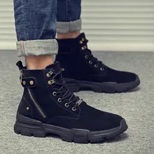 Новые осенние ботинки martin из натуральной кожи модные кожаные ботинки в стиле ретро мужские рабочие ботинки с высоким берцем на шнуровке C23-13