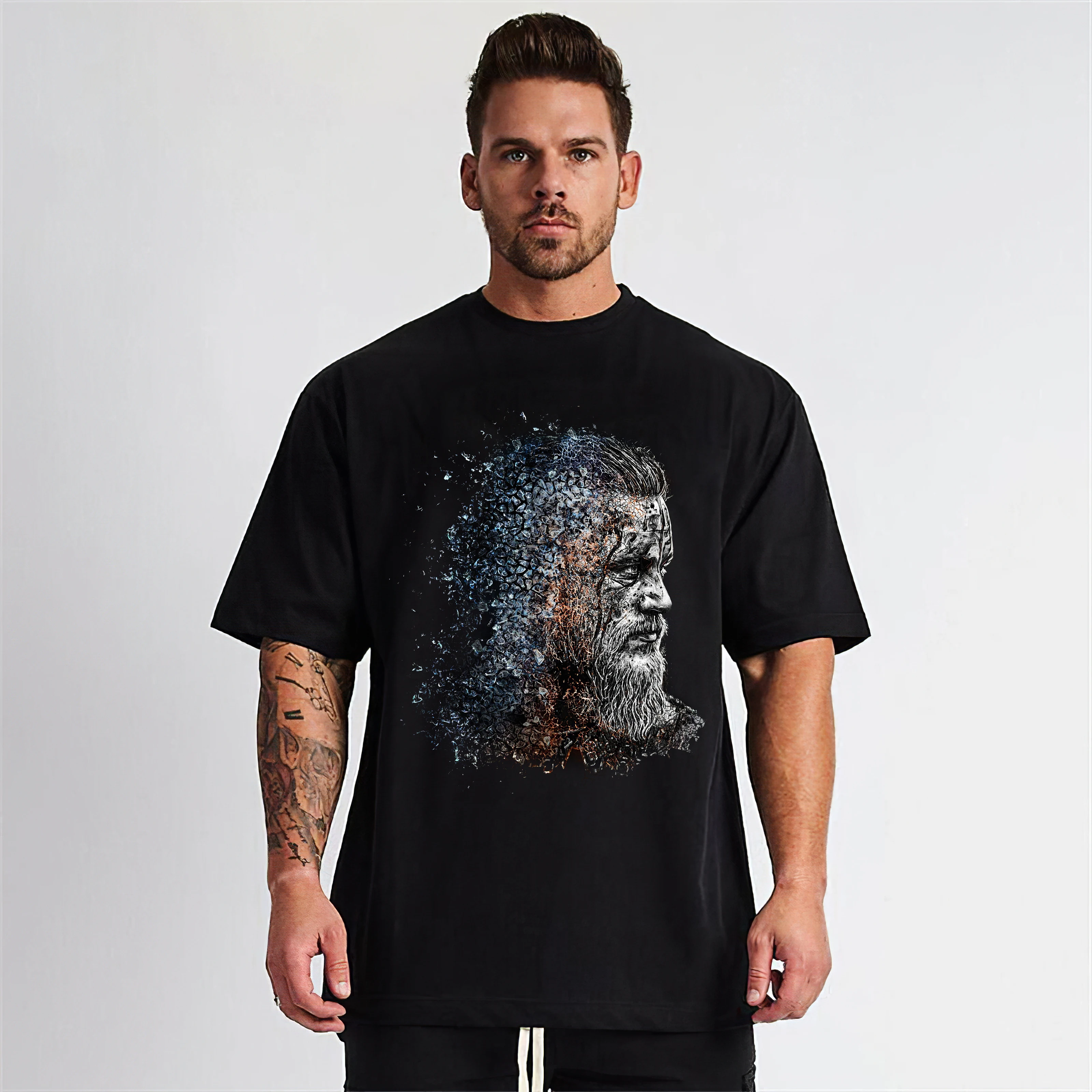 Футболка мужская с рисунком Одина модная повседневная футболка 3D викинга из