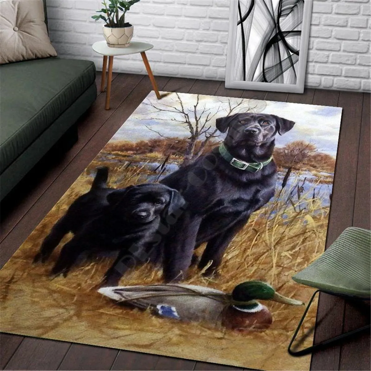 

Dog Hunting Area Rug 3D All Over Printed Carpet Mat for Living Room Doormat Flannel Print Bedroom Non-slip Floor Rug 02