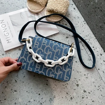 

Fashion Letters Print Women Shoulder Bags PU Leather Chain Small Ladies Crossbody Handbag Travel Simple Messenger Pouch 2020 Hot