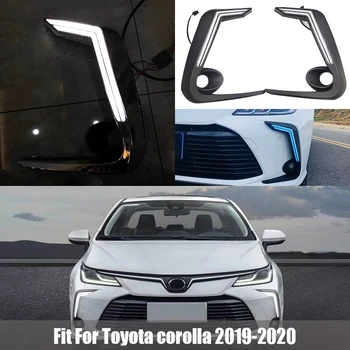 

LED Daytime Running Light Super Brightness 12V Car LED DRL For Toyota Corolla 2020 2PCS Waterproof ABS Daylight Bulb blue white