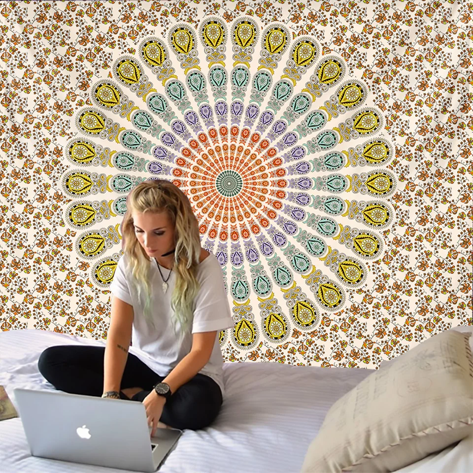 Mandala Kárpit falra Akasztás boho dekor falra ruhával tapestries psychedelic Hippi éjjeli Hold Kárpit Mandala falra Szőnyeg