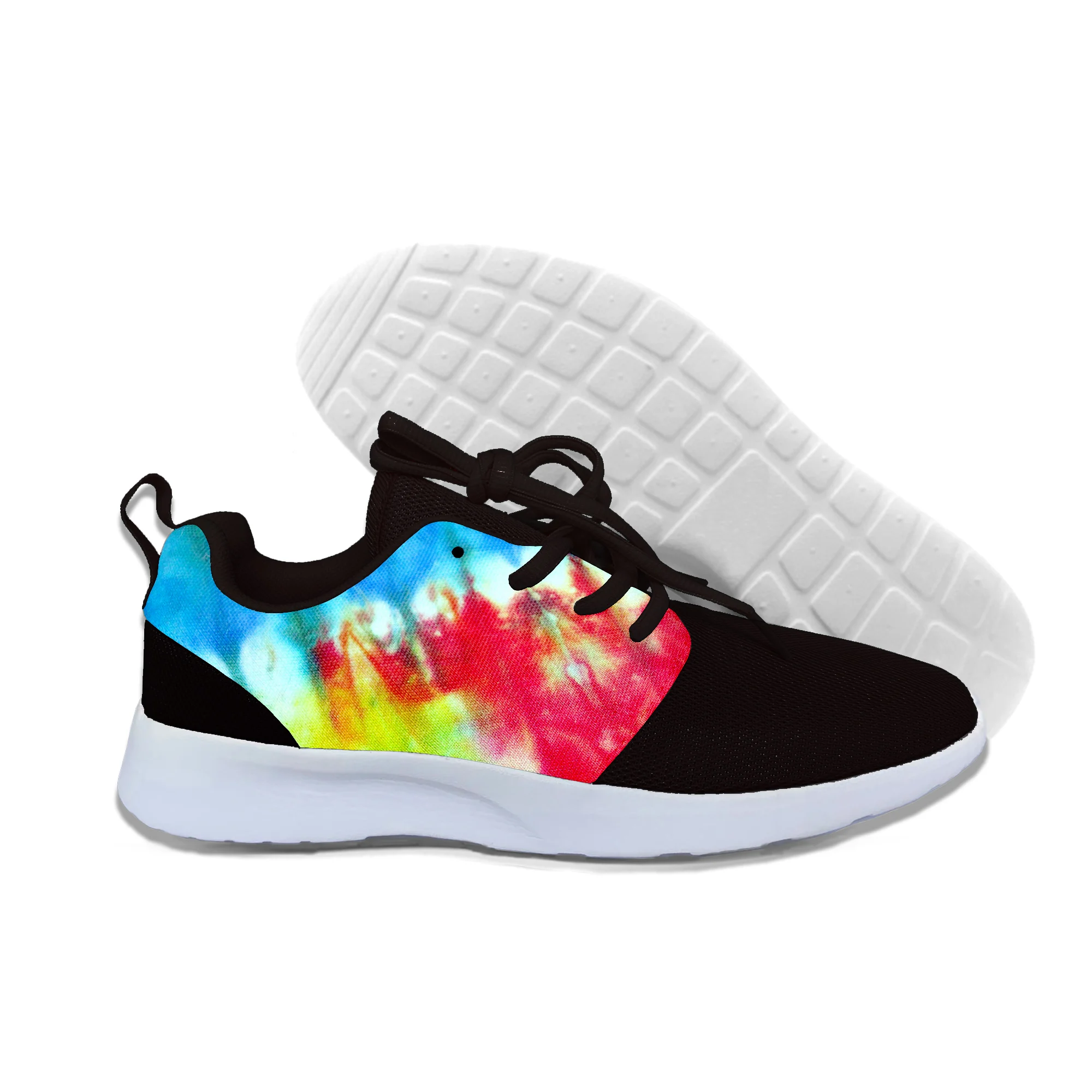 Tie dye color 7 Светильник, обувь для бега, дышащие кроссовки, горячая Распродажа, цвет Tie Dye 3D, высокое качество, Harajuku, 3D печать, цвета Tie Dye - Цвет: Tie dye color 7