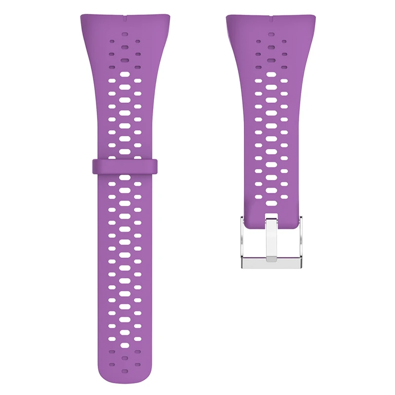 Многоцветные часы ремешок с пряжкой Регулируемый мягкий силиконовый сменный Браслет ремешок для Polar M400 M430 - Цвет: Purple