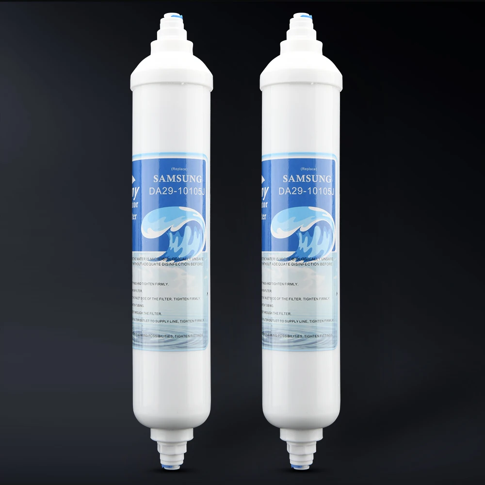 Replaceable external refrigerator water filter compatible with GE GXRTDR, Samsung DA2910105J