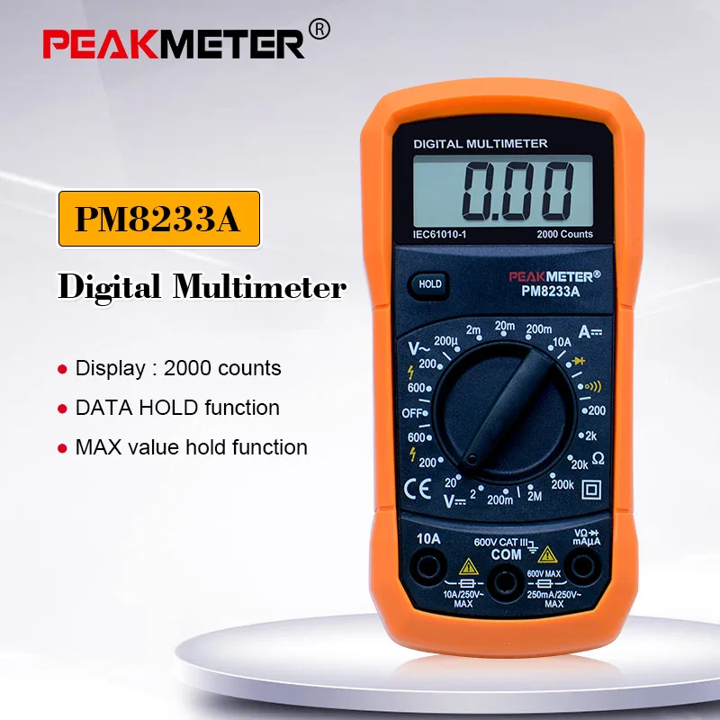PEAKMETER PM8233A 2000 отсчетов ЖК-дисплей мини цифровой профессиональный мультиметр