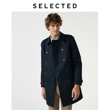 Мужская ветровка на шнуровке, двубортная верхняя одежда, куртка, Тренч средней длины I | 4193OM512