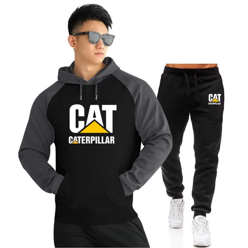 60% OFF 2019 New Hot Brand Men's Pullover Hooded Autumn/Winter Men's Sets Hoodies +sweatpants Two Pieces Set Bodybuilding Tracksuit