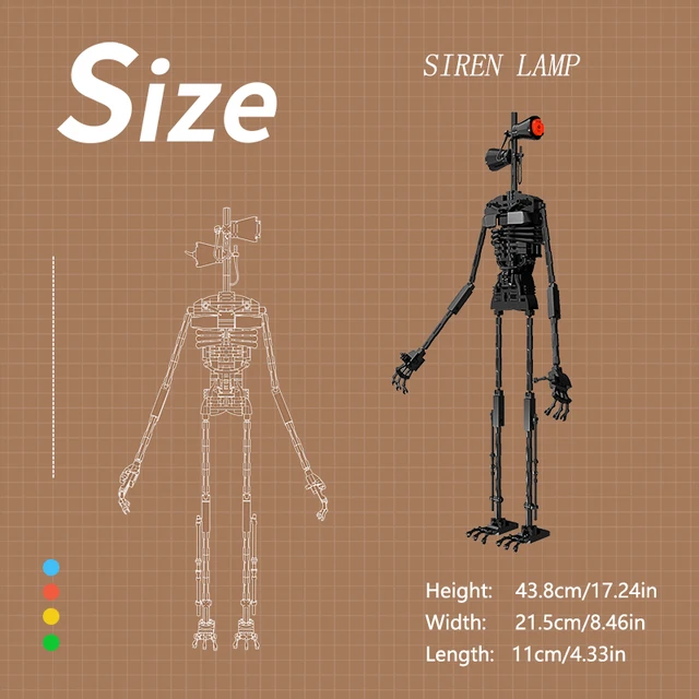 Moc Horror Game Scene Siren Head Classic Mechanical Monster Building Block Assembly Model Black Mechanical Robot Boy Toy Gift 6