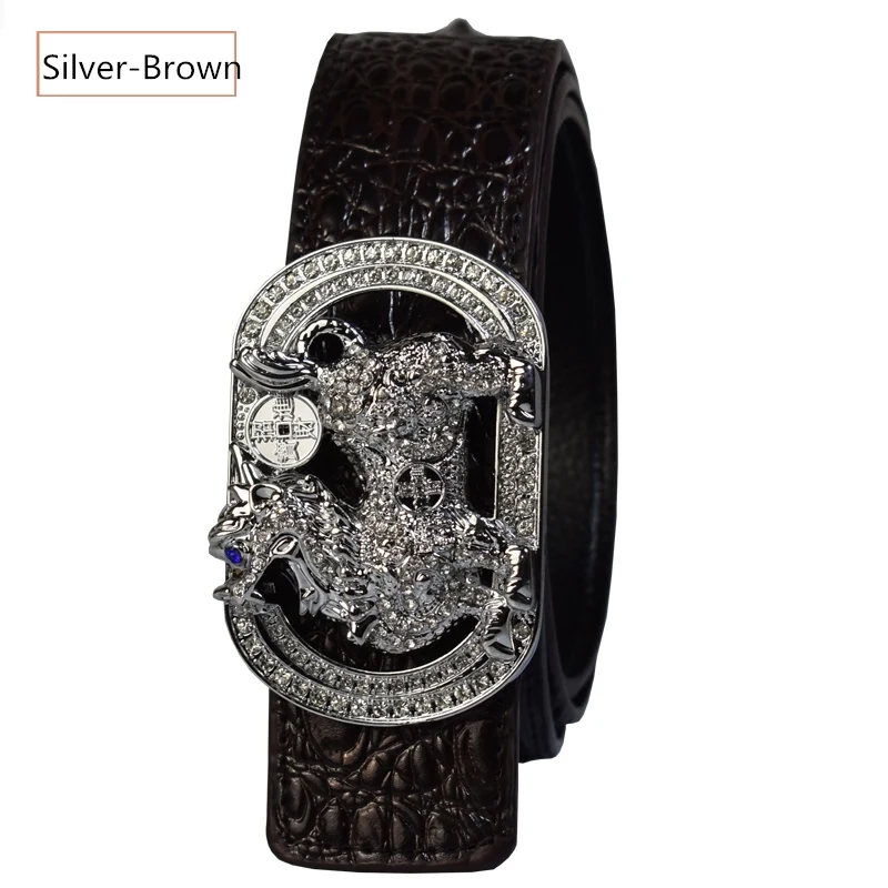 Luxury Belts for Men China Ancient God Beast Kirin Buckle Designer High Quality Crocodile Pattern Fashion Leather Belts