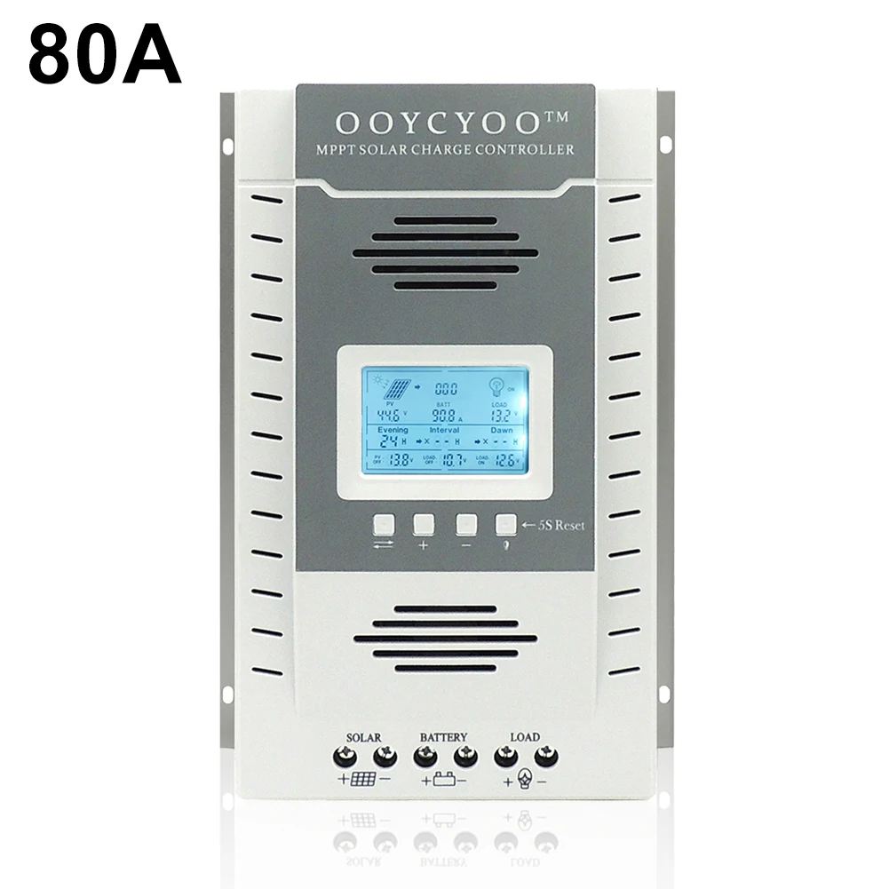 B 100A 80A 60A MPPT солнечная ЖК-панель регулятор заряда 12 V/24 V USB5V - Цвет: B