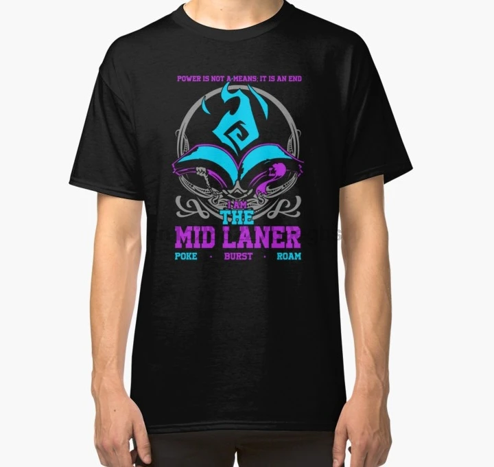 Мужская футболка MOBA I AM THE MID LANER, Классическая футболка wo, Мужская футболка, футболки, топы