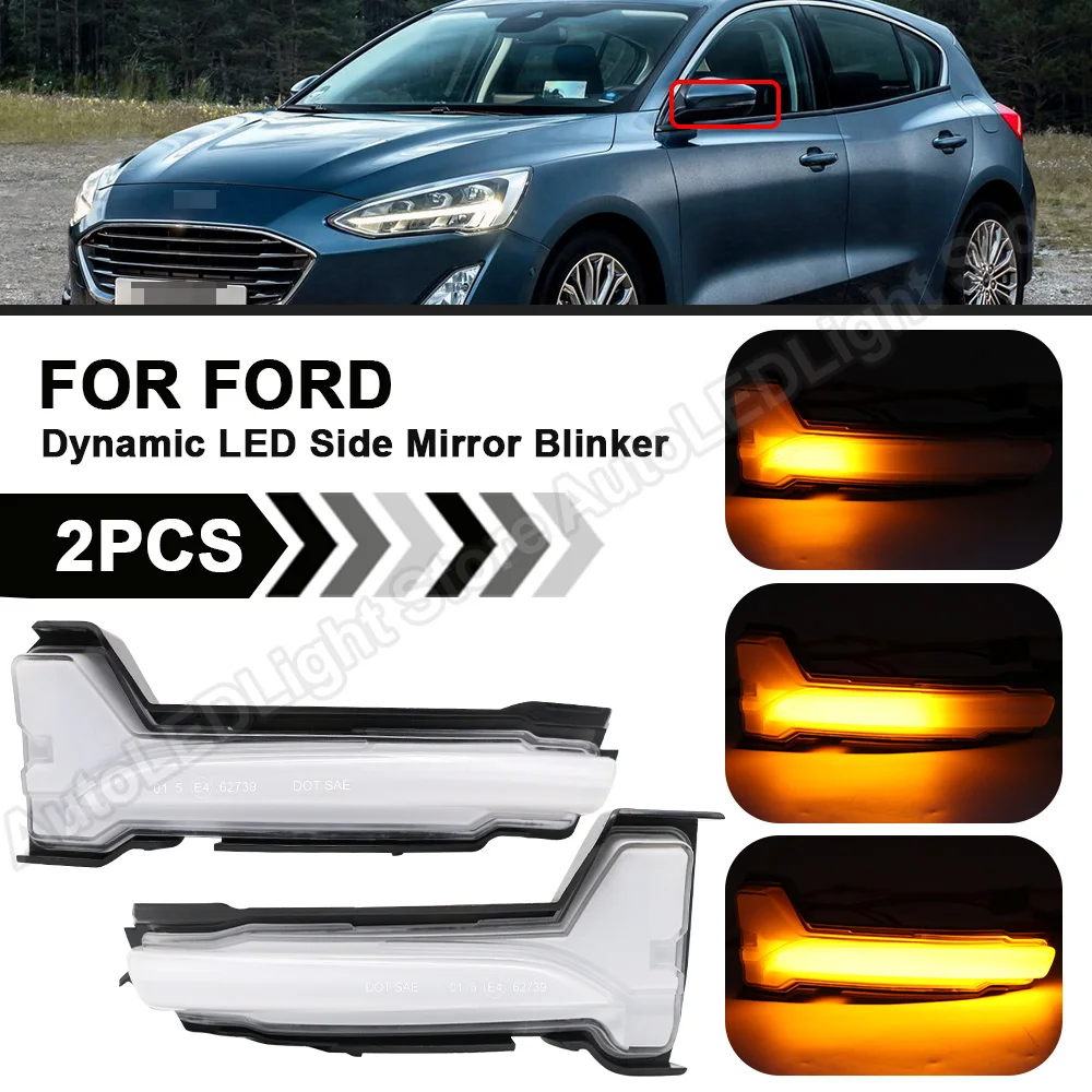 2 шт. для 2018 2019 2020 2021 Ford Focus MK4.0 динамический Светодиодный Боковой зеркальный