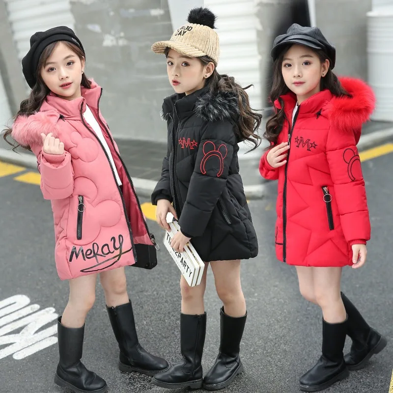 

Girls Padded Cotton Clothes Mid-length Western Style Princess Girls Winter 4 Mid-length 5 Cotton-padded Clothes 3-10-Year-Old Ch