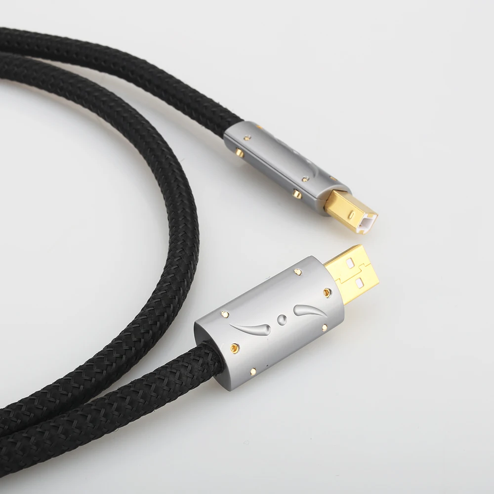 UC01 HI-End Silver Plated OFC USB Audio Cable Audiophile USB AB A-B DAC Gold plating DAC Decoder Printer Data cable