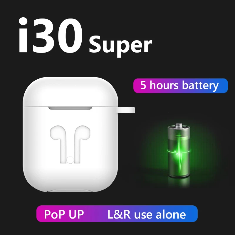 

i30 Super 1:1 TWS Pop Up 5 Hours Power Wireless Earphone Bluetooth Earphones 8D bass Earbuds PK W1 chip i10 i11 i12 i9s i20 i30