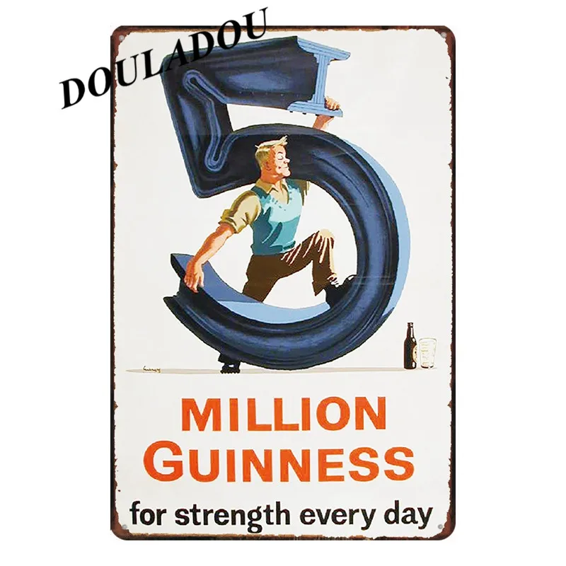 [Douladou] Guinness Time Plate для бара паба росписи ржавчины живопись Винтаж тиснением металлические жестяные знаки Ретро табличка плакат 30*20 см