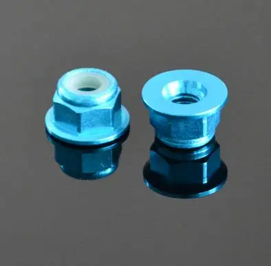 Skyblue M2 M3 M4 M5 M6 цветная нейлоновая заклёпка из алюминиевого сплава гайка Rivnut гайки фланец шестигранный нейлоновый ЗАМОК гайки - Цвет: Skyblue
