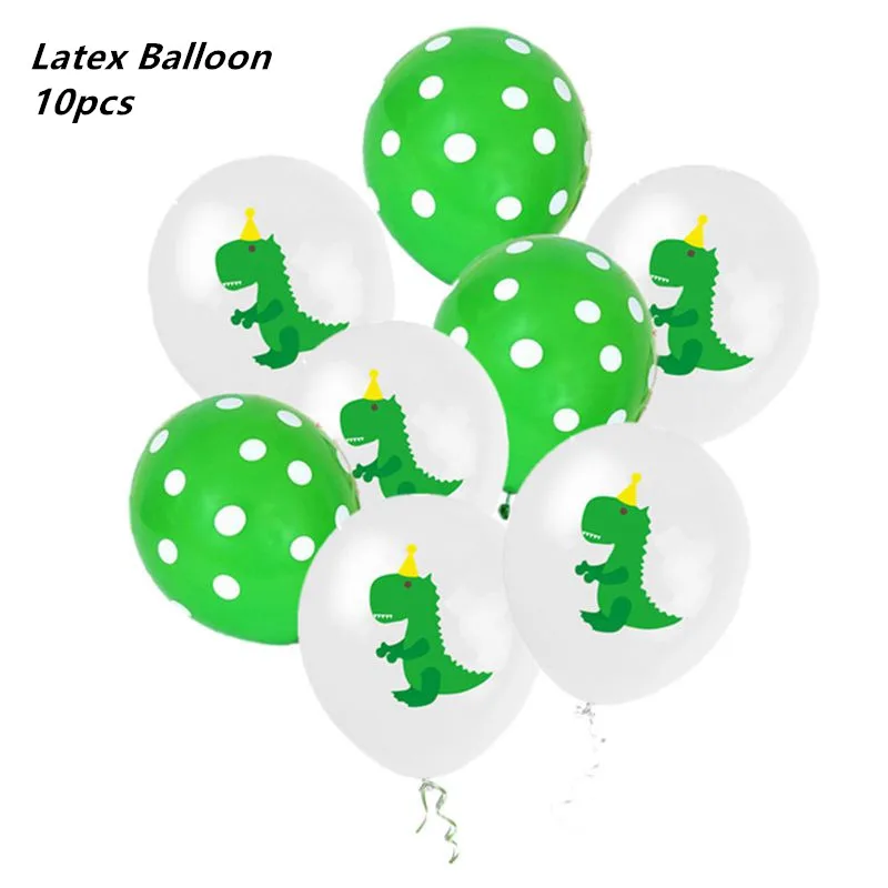 10pcs latex balloon LISM вечерние поставки 1 комплект динозавр тематические праздничные бумажные шары надувные в том числе 10 флагов и струны - Цвет: 10pcs latex balloon