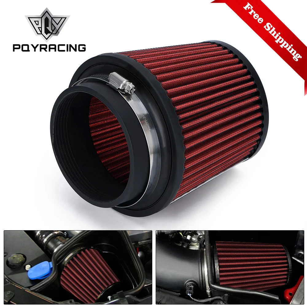 Filtro De Aire Moto 45 Grados - 48 Mm Diámetro, Color Rojo, Universal, Mejora Rendimiento
