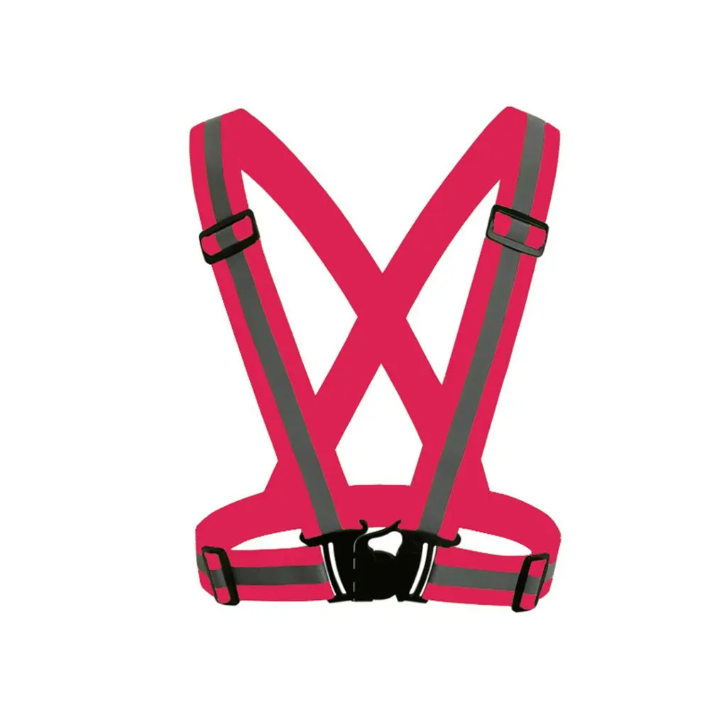 Эластичные ремни ночной бегущий отражающий ремень защитный светоотражающий жилет одежда для езды за рулем защитная одежда - Цвет: Pink