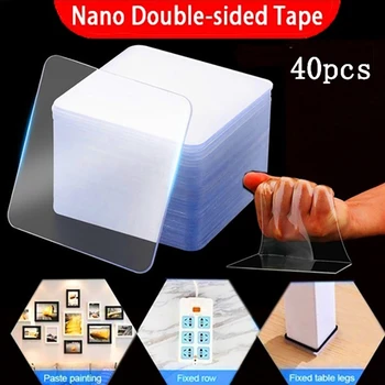 

40Pcs Double Sided Tape Transparent Seamless ic Tape Reuse Waterproof Adhesive Tape Cleanable Tool