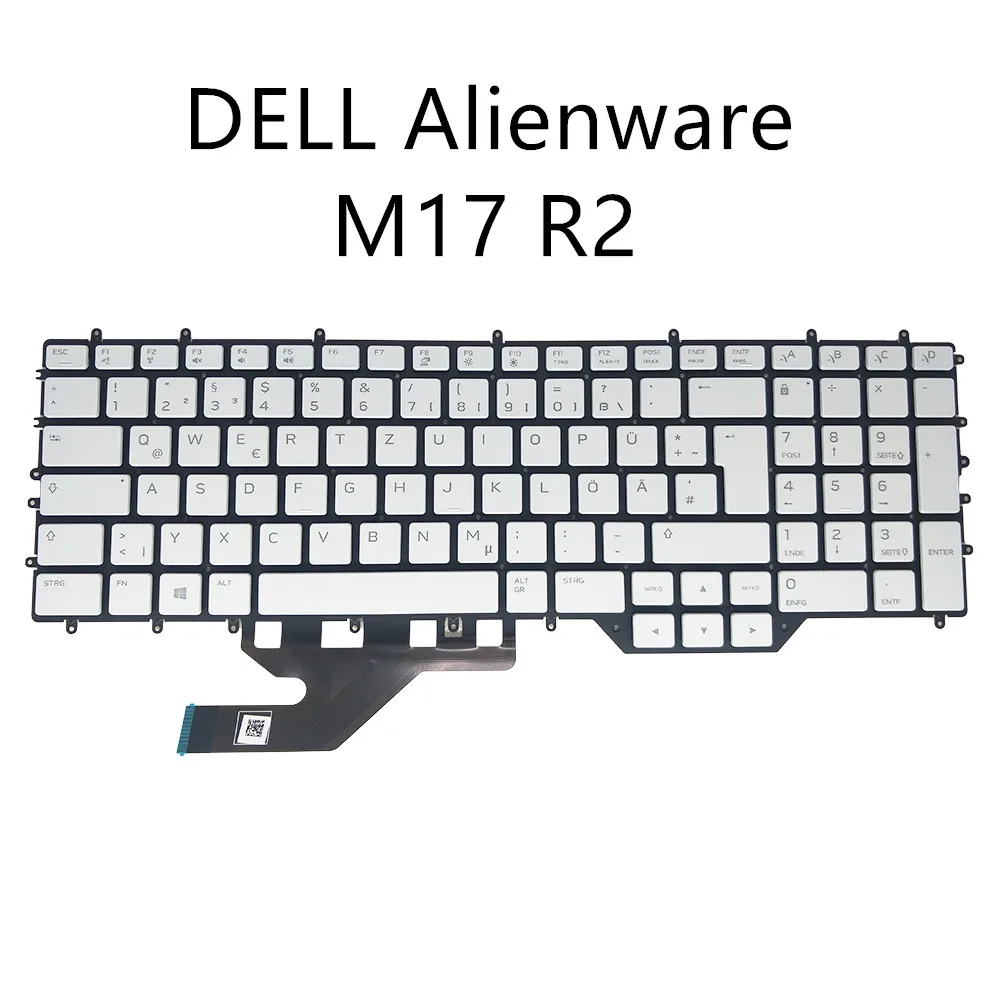 Клавиатура для ноутбука DELL Alienware M17 R2 17 3 GR немецкая белая клавиатура с подсветкой