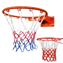 

High Quality Durable Standard Size Nylon Thread Sports Basketball Hoop Mesh Net Backboard Rim Ball Pum 12 Hooks 3 Colors