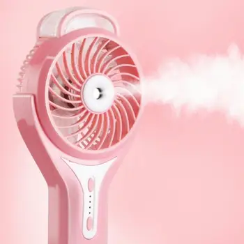 

Portable Mini Cooling Fan Hand-held Humidifier Misting Fan Water Spray Fan Adjustable Air Cooler USB Rechargeable For Outdoor