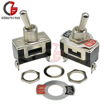 

E-TEN(C) 1021 Toggle Switch 29*14.7MM Black 2Pin On-Off Switch Copper Contactor 10000 Times Lifespan 250V 16A for Car Speaker PC