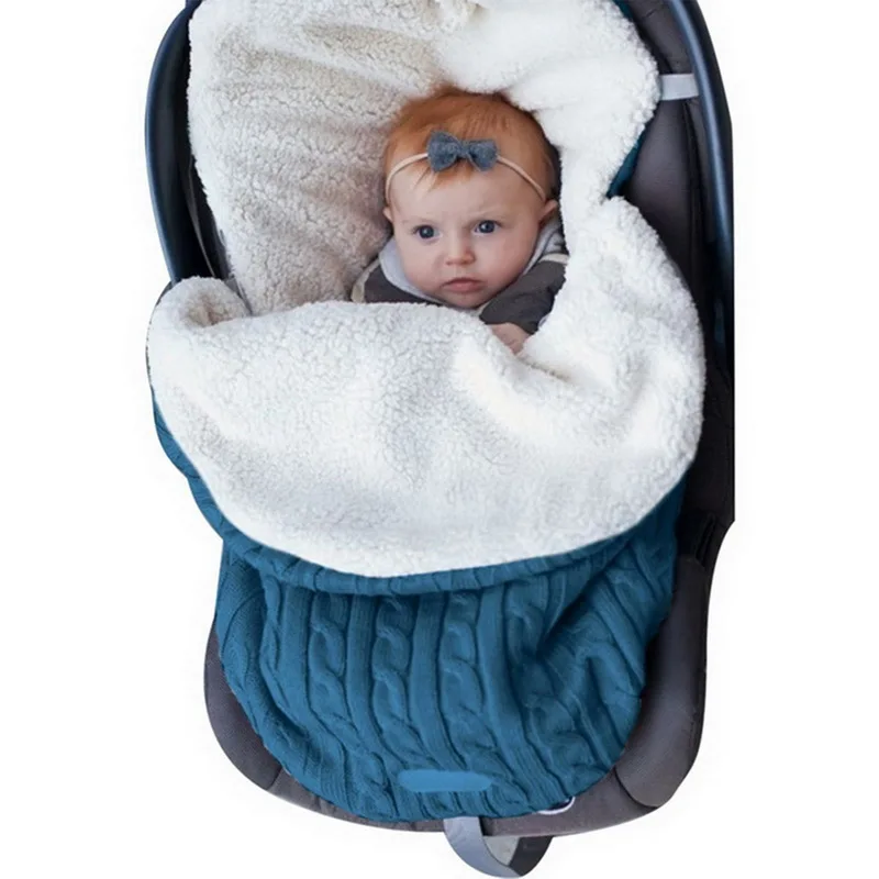 

CYSINCOS Baby Swaddle Wrap Knit Envelope Newborn Sleeping Bag Stroller Knitted Sleep Sack Swaddling Blanket Newborn Knit Wool