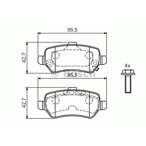 Колодки Тормозные Дисковые Opel Astra G/H/Zafira A Задние Bosch арт. 0986424646