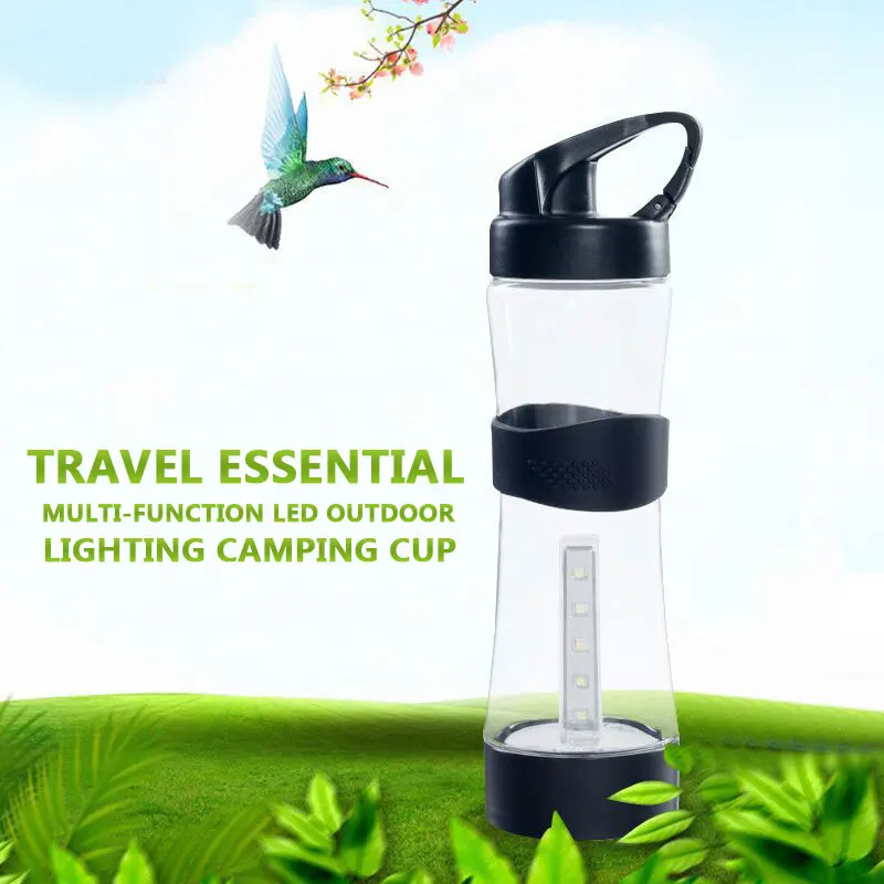 

PP Camping Water Bottle Lantern Sports Cup Camping Flashlight 1200mA Multifunction