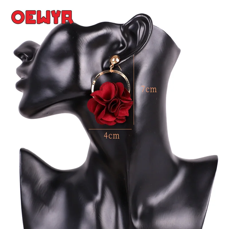 Boho серьги в форме цветов, модные женские серьги, большие круглые свадебные женские серьги ручной работы, Висячие ювелирные изделия, подарки для женщин