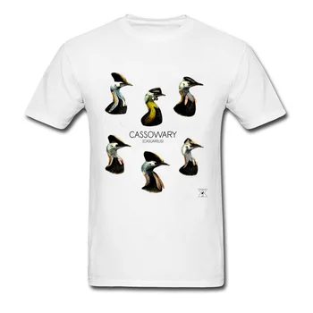 

Tops Shirt for Men Top T-shirts Camisa Cassowary Print Tshirt 100% Cotton Adult Tees White Clothes Casual Short Sleeve